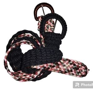 Vintage Set of 2 Weaved Braided Belts Size 9